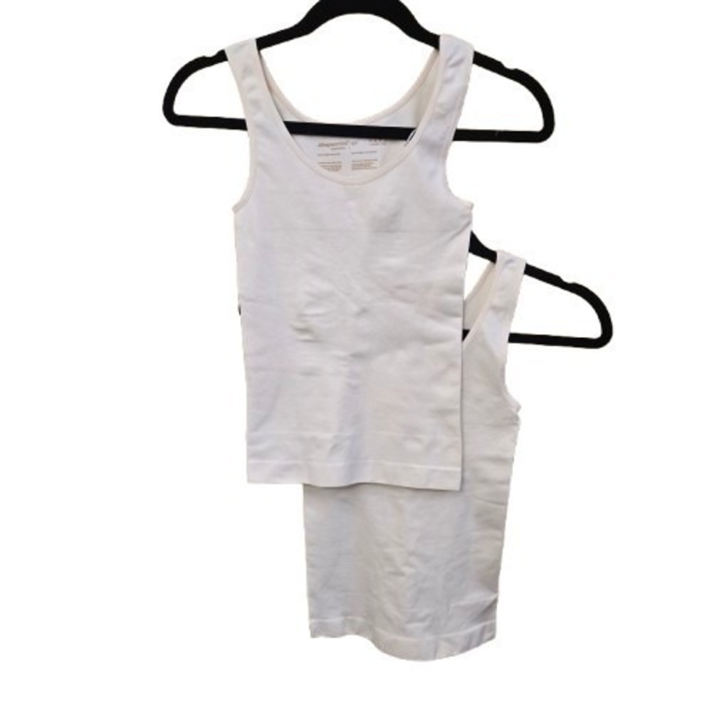 Lot Of 2 Shapermint Essentials Compression Shapewear Tank Tops Off White Size Sm